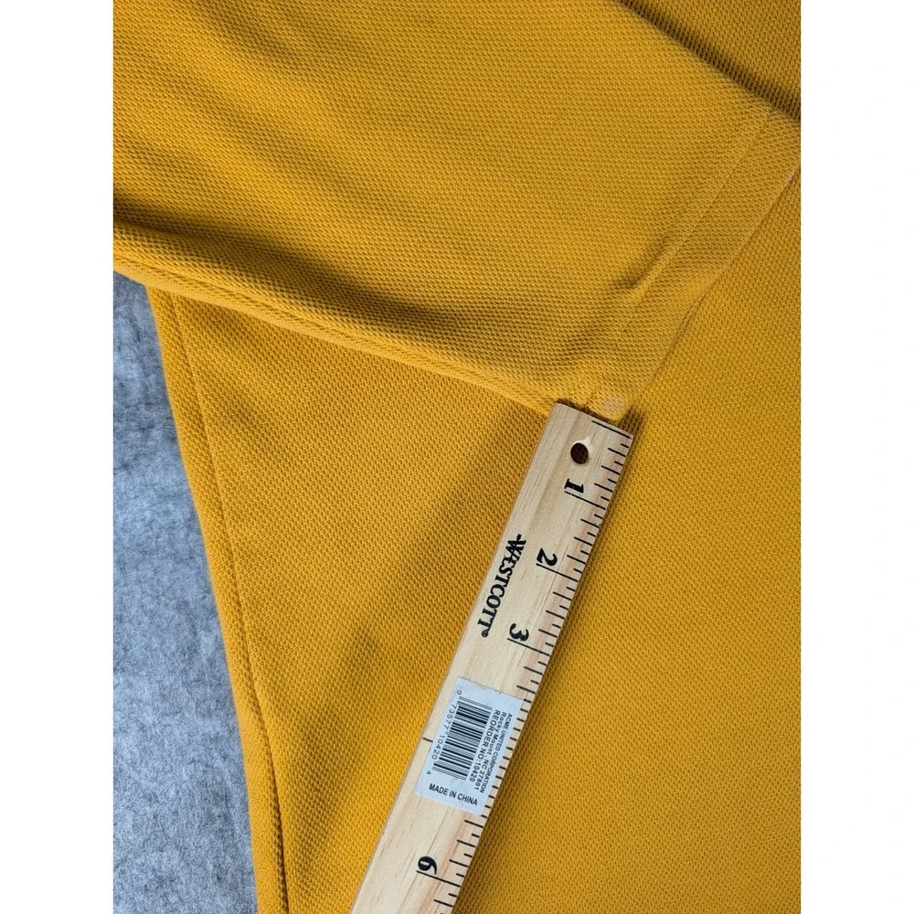The North Face Mens Yellow 1/4 Zip Fleece‎ Pullover Textured Waffle Knit Top